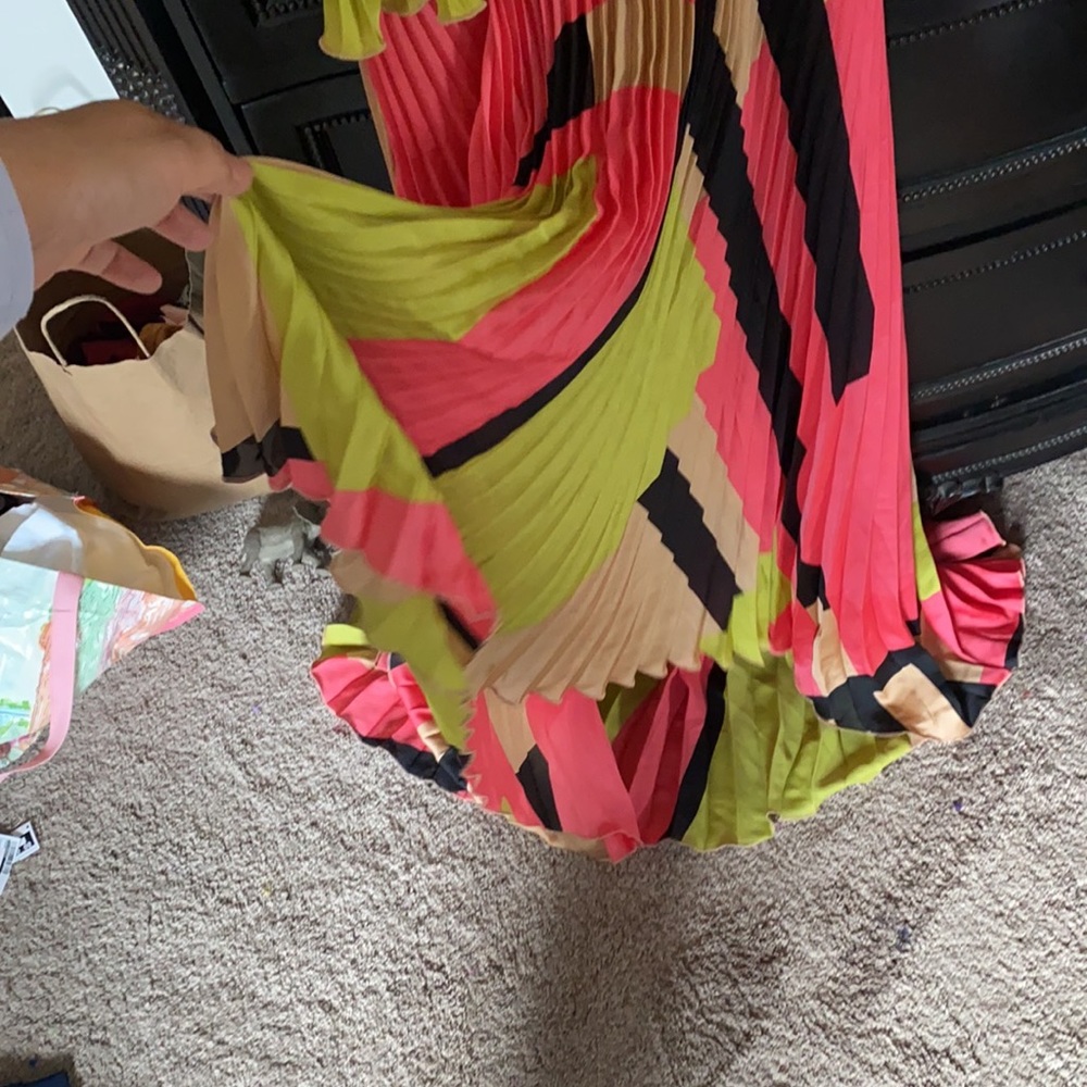 Cache Multi Color High Low Accordion Pleated Maxi… - image 5